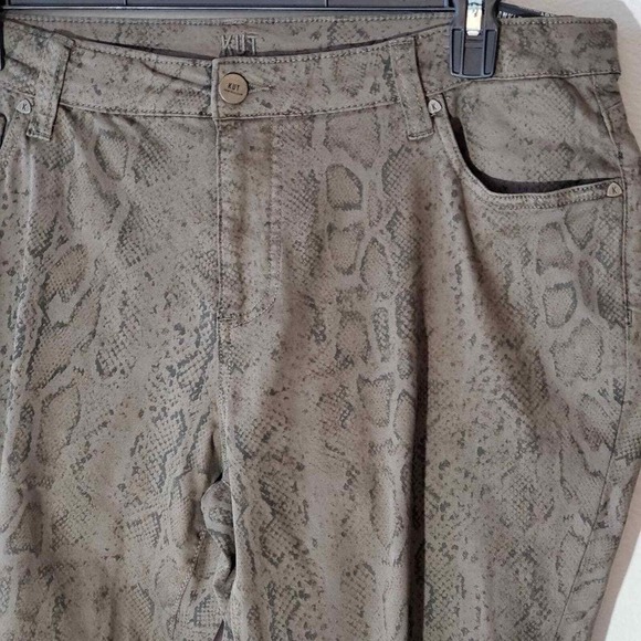 Anthropologie Kut high rise ankle skinny snake print jeans‎ plus size 14W - Picture 4 of 10